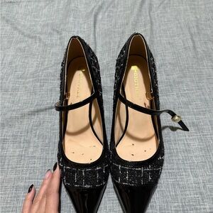 SHEIN Black Tweed Mary Jane Heels